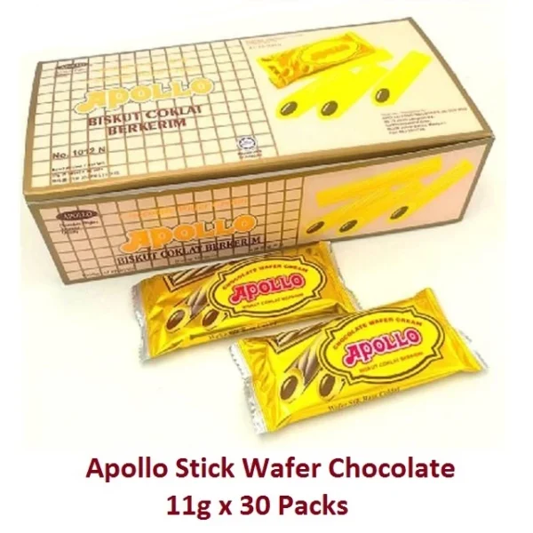 1eeffe18eb1d2d21eee496c4a88b044f.webp APOLLO Chocolate Stick Wafer 11g x 30 Packs