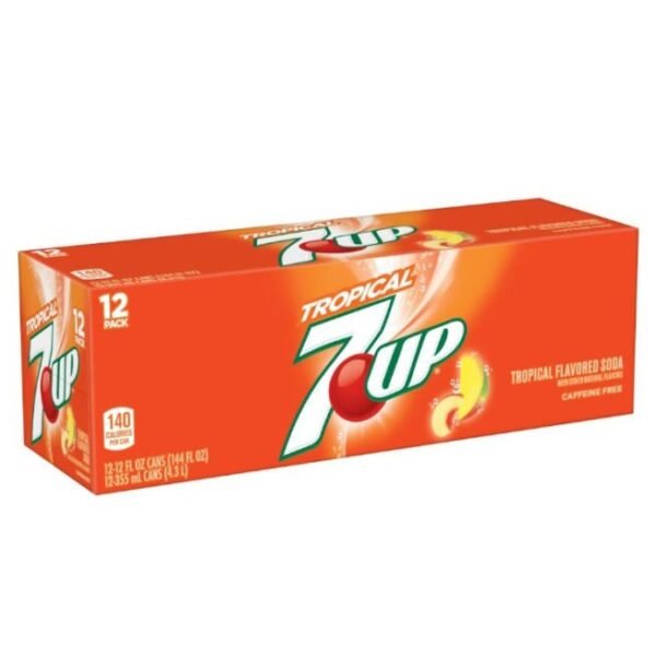 Sdfc4d2ae038340a9af54b3dc2793209f3.jpg 7UP Tropical Soft Drink 355ml x 12