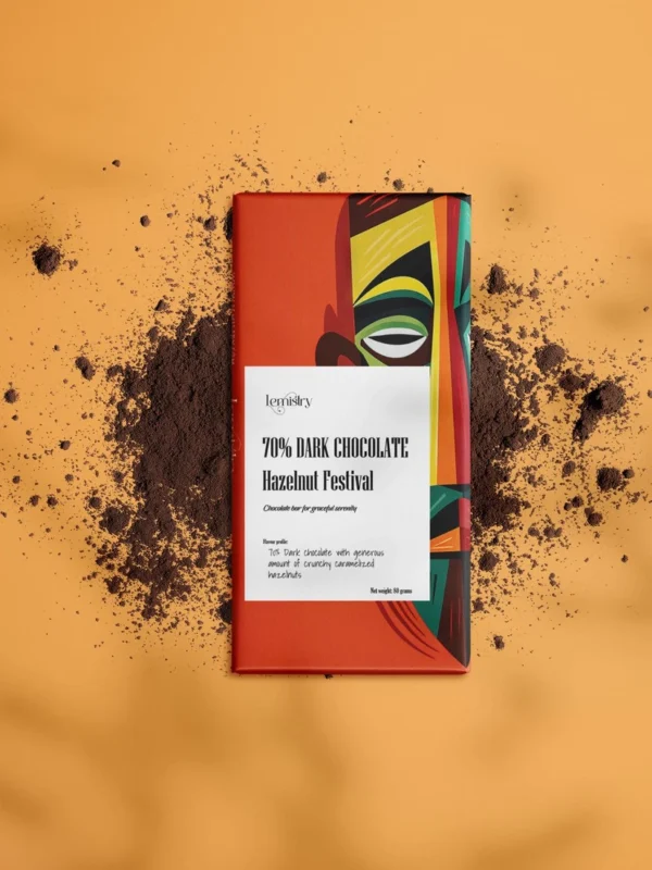 my-11134207-7ras8-m4bitfxs8jax3f.webp Lemistry 70% Dark Chocolate Bar with Caramelized Hazelnut